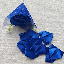 100 片丝带玫瑰花瓣永久花丝绸适用于 DIY 花束手工礼品材料 - 彩色 - 查看 10