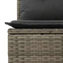 vidaXL Set Divano da Giardino 10 pz con Cuscini Grigio in Polyrattan - Grigio - Visualizzare 6