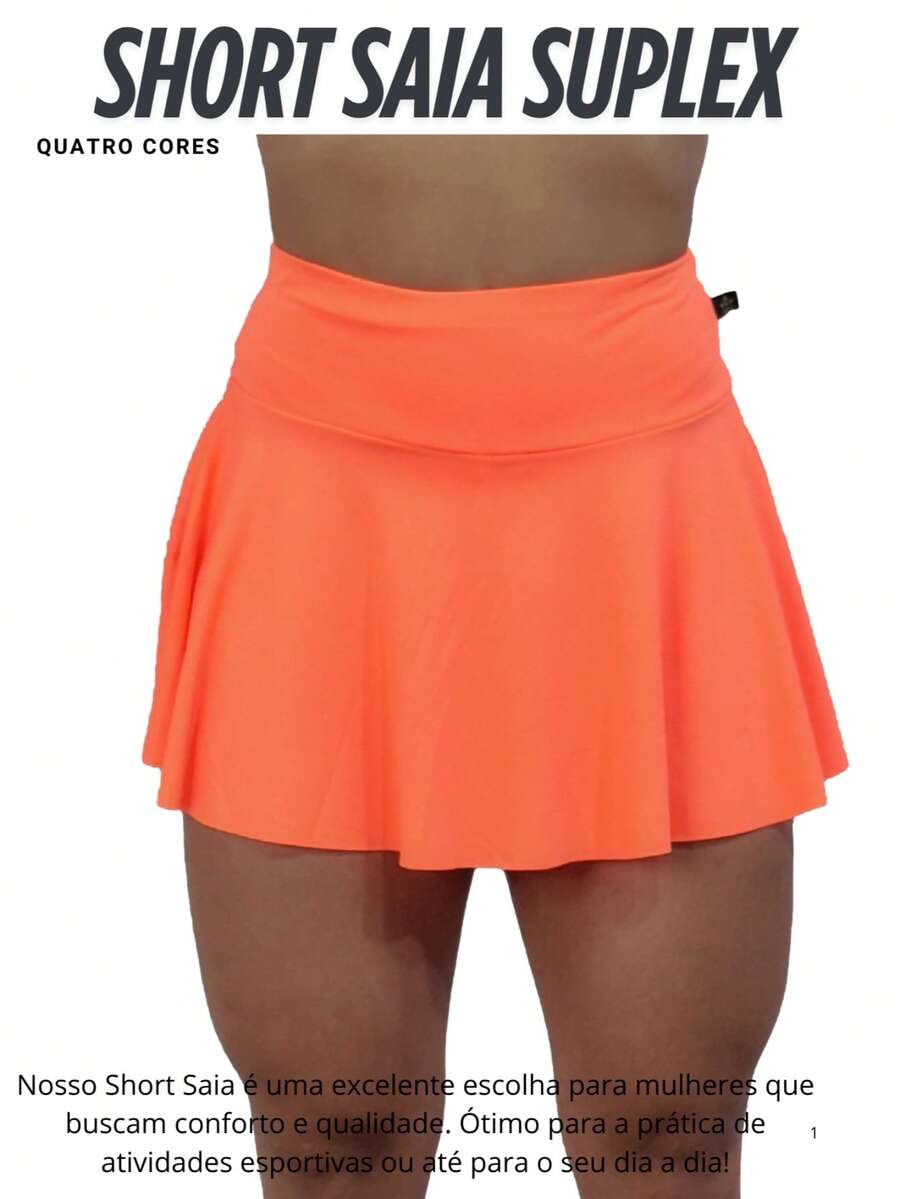 Women's Ruffled Short Skirt In High Quality Suplex Butt Cover Gym Fitness - Russet Orange - View 1