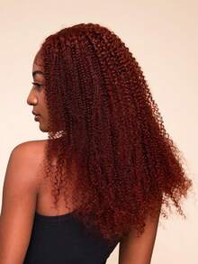 Wigs Bye Bye Knots Pre Cut Lace Wear Go Glueless Wig Reddish Brown Kinky Curly Wig Human Hair Pre Bleached Knots 7x5 Lace Closure Wig Dark Brown Copper Red Pre Plucked Wigs Unice Hair - S33 - View 4