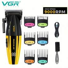 Recortadora de cabello profesional VGR, ajustable, con pantalla digital, 9000RPM, recargable y inalámbrica, máquina de corte de cabello V-285 - Multicolor - Ver 7