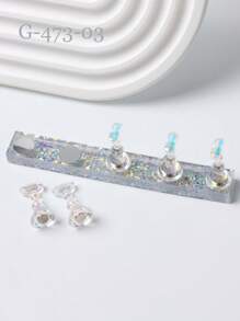 Aurora, supporto pratica per arte di unghie in cristallo lucido a scacchiera, supporto magnetico finto per unghie indossabile, base laser per praticare unghie in acrilico, accessori per unghie