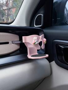 Cute Cartoon In-Car Cup Holder, Car Air Vent Beverage Cup Stand Attachment, Cigarette Ashtray Portable Bracket Anti-Slip Anti-Shake, Multifunctional Air Vent Fixator & Tray Organizer