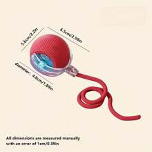 1 Piece USB Rechargeable Interactive Toy Ball For Cats, Auto Electric Rolling Ball As Birthday Gift For Dogs/Cats, Auto Smart Chewable Toy With Tail, Unicolor Smart Ball Tied To Harness, Interactive Cat Ball Toy, Indoor Cat Toy