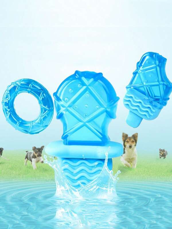 1pc Summer Frozen Dog Ice Pop Series TPR Chew Toys, Realistic Popsicle, Teeth Cleaning Cooling Chew Toy