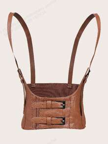 Women's Elastic Waist Trainer Belt, Extra Wide Waist Cincher, Suspender Design, Waist Slimming, Bust Lifting, Women's Waist Trainer - Camel - View 4