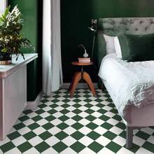 MORCART 40片自粘乙烯基地板砖，防水，可移除，尺寸为7.8英寸 x 7.8英寸，适用于DIY安装于浴室、厨房、壁炉、宠物屋、楼梯、卧室、墙面等处，黑白两色可选。 - 彩色 - 查看 8