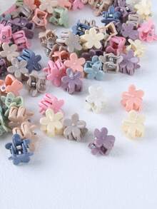 30 قطعة من مشابك الشعر الملونة الصغيرة العشوائية بأشكال زهور بألوان الحلوى، أكسسوارات شعر ملونة للأطفال