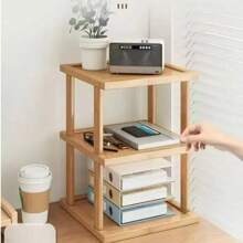 Organisateur de bureau en bambou, étagères de rangement à plusieurs niveaux pour le bureau, la maison, la cuisine, le salon. Peut être utilisé comme range-chaussures, porte-tasses, support pour plantes