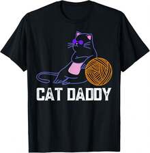 1 Pack Men's T-Shirt Vintage Eighties Distressed Cat Look - Dad Cat Men's T-Shirt - Black - View 1
