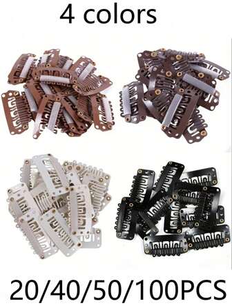 20/40/50Pcs Hairpin Hair Extension Clip 33mm Metal Buckle Hair U-Shaped Clip Extension Clip-Wig Weft Wig U-Shaped Metal Buckle Women's Metal Wig Comb Clip Hair Extension