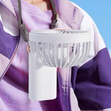 Ventilador de mano mini de verano, con tres formas de usar: se puede sostener con la mano, colocar sobre la mesa o colgar alrededor del cuello. Con batería recargable incorporada, adecuado para viajes, campamentos, fiestas, un regalo especial.