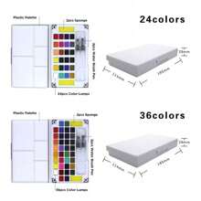 Set di pittura ad acquarello da 12/24/36/48 colori con pennelli ad acqua, forniture artistiche, per artisti, hobbisti amatoriali e appassionati di pittura