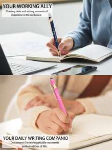 Penna personalizzata con incisione a mano - tradizionale - penna a inchiostro nero in metallo con nome, logo o messaggio inciso - regalo creativo e bello - confezione da 6/12 pezzi, decorazione per la casa, decorazioni natalizie multifunzionali, articoli per il ritorno a scuola