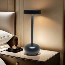 1pc Portable, USB Rechargeable, 3-Color Dimmable LED Metal Desk Lamp. Touch Control, Suitable For Dining Room, Bar, Office, Bedroom, Study, Indoor Lighting, Bedside Reading Companion Night Light