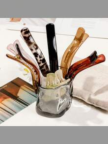 1 件装休闲鳄鱼发夹简约发髻爪夹女士实用横夹发饰爪夹发夹发卡 - 彩色 - 查看 4