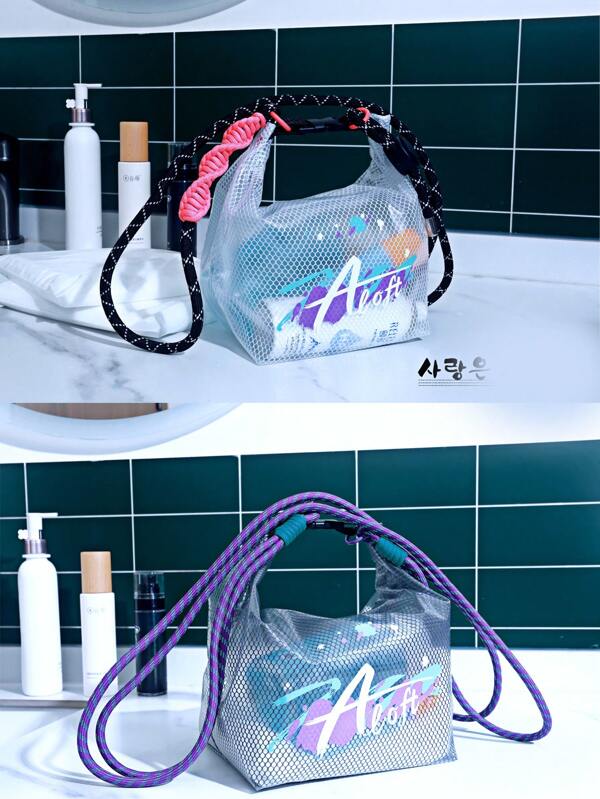 Transparante waterdichte mode-rugzak organizer tas, bagage-inpakblokjes voor kleding, zwemkleding, cosmetica, met riem, grote capaciteit voor buitenreizen en toiletartikelen