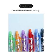 Colorful Erasable Ballpoint Pens 0.5mm Fine Tip Smooth Writing Retractable Pens With Ergonomic Oval Barrel Ideal For School Office High Quality Gift For Students Teachers Unique Gel Ink Pens For Notes Documents Back To School