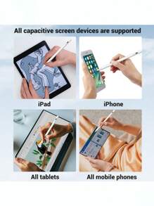 Bolígrafo universal de pantalla táctil capacitiva para Android, iOS y Windows. Lápiz para iPad, tableta Android. Recargable 120mAh