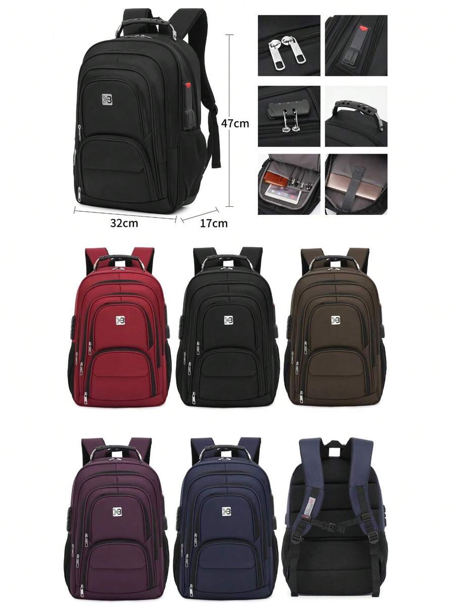 Executive Waterproof School Notebook Backpack Sturdy Reinforced Stitching Aux Usb Cable Headphone XIAOBANG - 彩色 - 查看 1