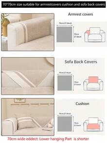 1 件 4 季通用沙发垫套，现代简约防滑沙发座垫，防尘防污米色家居装饰，宠物友好型防护沙发套，可调节用于卧室、办公室、客厅的 L 形和 1/2/3/4 座沙发 - 米色 - 查看 13