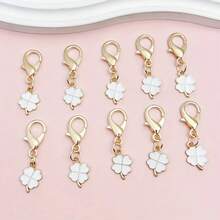 10 件/套幸运四叶草钥匙扣 - 合金卡通/植物设计，带龙虾扣，是圣帕特里克节、毕业典礼、婚礼、典礼、包包挂饰汽车配件背包学校植物可爱哥特 Y2k 的完美礼物