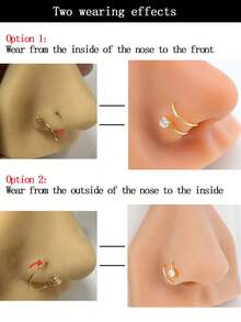 4/1Piece Multi-Style 20G Nose Ring Stud Earrings Surgical Steel Nose Stud Inlaid With Shiny CZ Flower Nose Piercing Jewelry Women's Nose Ring,Softening Treatment Is Adjustable , 7mm Various Nose Sleeve Kits Include Star Shape, Circular CZ, Various Styles, Free To Match Nose Sleeve Jewelry, Gifts For Friends Valentine's Day Gifts, Mom, Mother's Day, Gifts - -multiple Styles - View 5