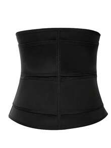 1 件女士腰部训练器、束腰带、桑拿汗蒸腰带、运动健身腰部训练器、腰部修剪器、腰部瘦身运动腰带适合锻炼、家庭运动和散步 - 黑色 - 查看 3