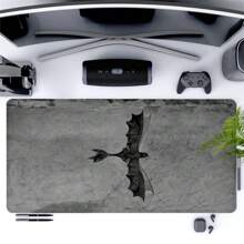 Dragon Flight Desk Pad Dark Cool Design Large Mouse Pad 35.4x15.7 Inch Desk Accessories Rubber Base Mousepad Stitched Edge Non-Slip Keyboard Pad For Office Home Computer As Gifts For Men Women Friends Back To School Gaming Mouse Pad