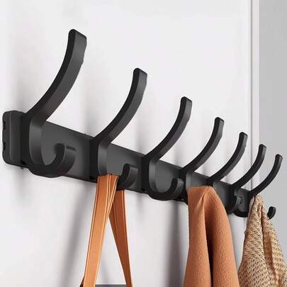 Wall-Mounted Clothes Hanger, Door And Back Clothes Hook, No Need To Drill Holes, Entrance And Foyer Clothes Hook, Strong Load-Bearing Clothes And Hat Hook 1 Piece