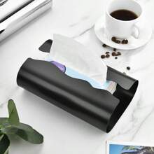 1pc Stainless Steel Elegant Rectangular Tissue Box Holder - Polished Finish, Perfect For Living Room, Bathroom & Dorm Decor School Supplies,Back To School
