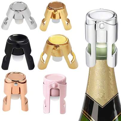 1pc Stainless Steel Double Eared Champagne Stopper Sparkling Wine Bottle Saver