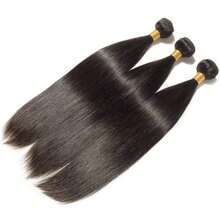 12A Straight Bundles Human Hair 26 28 30 Inch 100% Unprocessed Brazilian Virgin Hair 3 Human Hair Bundles For Women Natural Color Suitable To Wear At All Times - Natural Black - 查看 5