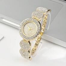 1pc Business Starry Rhinestone Decor Elegant Fashion Bracelet Watch