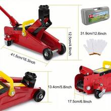 2 Ton Tonne Hydraulic Trolley Floor Jack With Plastic Storage Carry Case Car Van - Red - View 2