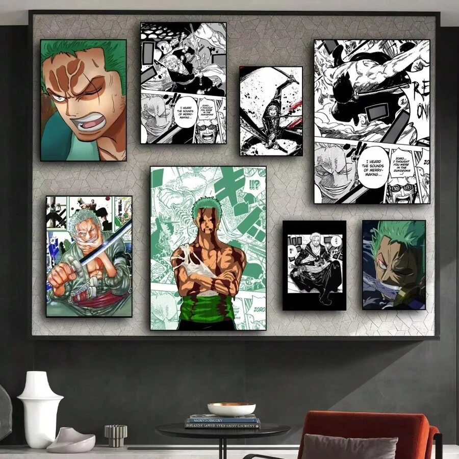 1 Pc Roronoa Zoro One Piece Poster Print Wall Painting Living Room Home Decor, Unframed