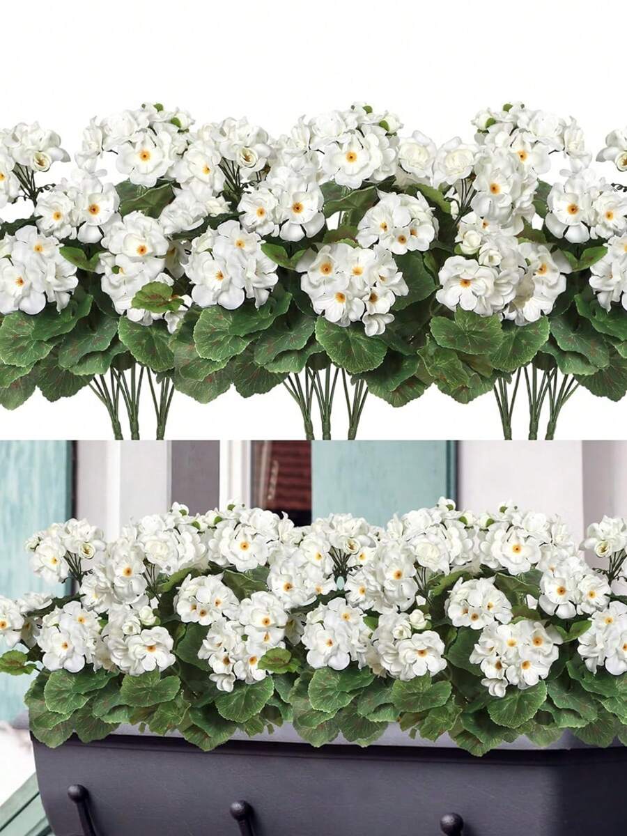 1/3 Stücke künstliche Geranie, Outdoor-Seidenblumen, künstlicher Geranie-Busch, Faux-Blumen, Geranien für die Blumendekoration zu Hause, Innen-, Garten-, Terrassen-, Grab-, Friedhofs-, Vasen-, Tischzentrumsgestecke