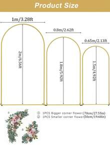 Wedding Birthday Party Arch Background, Metal Arch Background Ceremony Birthday Party Bride Banquet, Anniversary Home Outdoor Decoration Valentine's Day Graduation Season Father's Day Christmas, Holiday Party Decoration Supplies - Gold - View 4