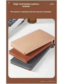 1 Sổ tay A6 có mặt kim loại, sổ nhật ký bằng da PU, 100 trang, sổ tay bỏ túi, 6,97in X 3,94in, bìa cứng - A6 - Xem 5