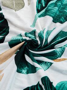 1pc Modern Style Polyester Fiber Fabric Full Cover Sofa Slipcover With Green Tree Leaf Pattern, Machine Washable, Four Seasons Universal - Green - View 7