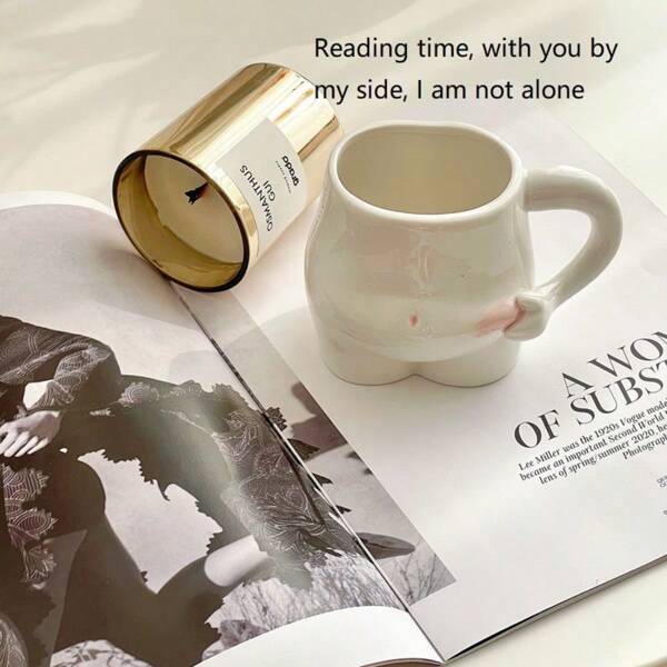 1pc Cute Squishy Belly Ceramic Coffee Mug, Creative Birthday Gag Gift Novelty Design Milk Cup, Suitable As Gift