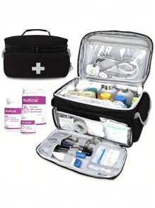 1pc Hot Selling First Aid Kit Multi-Function Multi-Pocket Storage Bag Medicine Bottle Storage Bag First Aid Medical Box Portable Medical Tool Kit Travel Medicine Bag