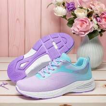 Zapatillas deportivas cómodas y ligeras, zapatillas de running de malla transpirable, zapatillas de senderismo, zapatillas de fitness para el día a día de las mujeres. - Púrpura malva - Ver 4