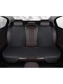 3pcs Set New Comfortable Nappa Leather Universal Car Seat Cushions, With Star Embroidery Backrest And Non-Slip Design, Suitable For All Seasons