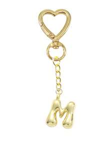 Cute Bubble Letters, Cute Heart Necklace Pendant Bag, Lucky Pendant, Cute Hip-Hop Style Initials, Letters A-Z, Shiny Alloy Bag And Backpack Pendant, Perfect Gift For Birthdays And Special Occasions, Keychain Bag Backpack Pendant, Car Pendant, Ladies' And Girls' Gifts, Wallet And Handbag Accessories, Gifts For Lovers, Teachers, Mothers. - Gold - View 13