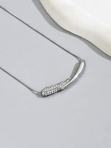 LIEBEIRIS 1 件 18k 镀金泪滴不锈钢项链，适合日常佩戴 - 銀色 - 查看 4