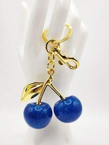 Llavero de cereza, colgante de fruta para decorar bolsos, mochilas, estilo coreano, accesorio de moda, regalo para mujeres, accesorios para el coche, gótico lindo, accesorios de Halloween, accesorios del Día del Maestro, cordones de identificación, accesorios para el coche, adornos para bolsos, regalos de Navidad, ideas de regalo para amigas y hermanas