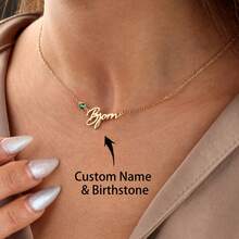 Dây chuyền đá sinh nhật khắc tên, Dây chuyền chữ viết, Dây chuyền tối giản, Quà tặng năm mới, Dây chuyền đá sinh nhật, Dây chuyền đá sinh nhật cá nhân hóa, Màu đen, Bạc, Vàng, Phong cách, Nhiều màu sắc, Cổ điển, Đơn giản, Unisex, Thường ngày, Dễ thương, Tùy chỉnh, Cá nhân hóa, Độc đáo, Quà tặng lý tưởng cho nam, Quà tặng lý tưởng cho nữ, Cô ấy, Bạn trai, Bạn gái, Bố, Mẹ, Gia đình, Bạn bè, Cho kỷ niệm, Cho sinh nhật, Cho lễ tốt nghiệp, Cho dạ hội, Cho tiệc tùng, Trang sức & Đồng hồ, Mùa thu sang trọng, Dây chuyền thép không gỉ khắc tên tùy chỉnh, Mặt dây chuyền khắc tên cá nhân hóa, Trang sức dành cho nữ - Nhiều màu - Xem 2