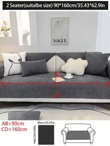 1pc Waterproof Anti-Oil Sofa Seat Cushion, Suitable For All Seasons, Modern Minimalist Design, Waterproof, Anti-Stain, Anti-Scratch, Non-Slip Sofa Cover, Dust-Proof, Machine Washable, Pet-Friendly, Fits Bedroom, Office, Living Room, L-Shaped Sofa, 1/2/3/4 Seat Covers, Hand Washable - Dark Grey - View 19