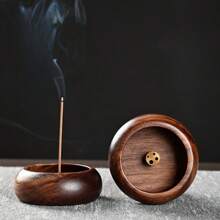 1PC Ebony Circular Home Aromatherapy Stove Suitable For Hydrotherapy, Yoga And Meditation, Home Decoration And Unique Gift Ideas, Incense Burner Rack, Room Decoration, Creative Incense Burner Plate